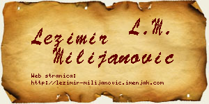 Ležimir Milijanović vizit kartica